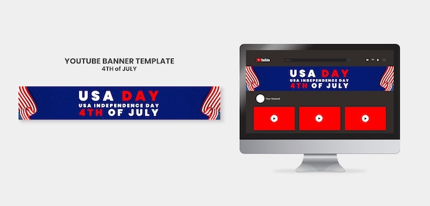 Free PSD realistic 4th of july template design