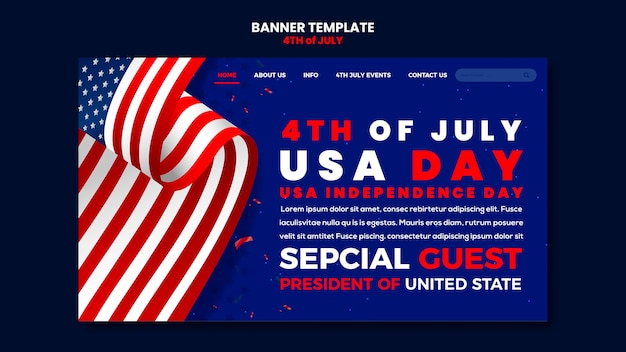 Free PSD realistic 4th of july template design