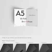 Free PSD realistic a5 brochure mock up