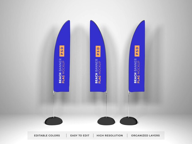 Download Premium PSD | Sail flag mockup design isolated