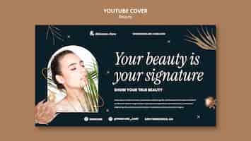 Free PSD realistic beauty concept youtube cover