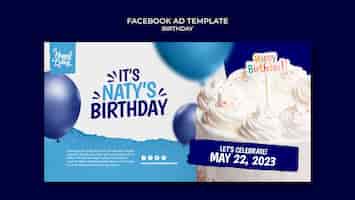 Free PSD realistic birthday celebration facebook template