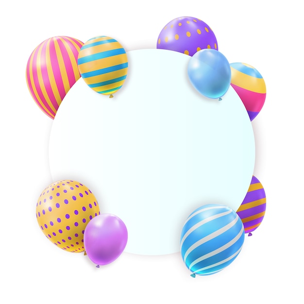 Free PSD realistic birthday design elements