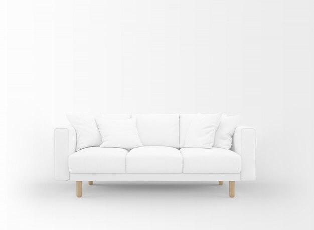 реалистичный пустой диван с столиками на белом
