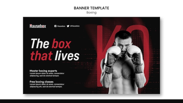 PSD gratuito modello di boxe realistico