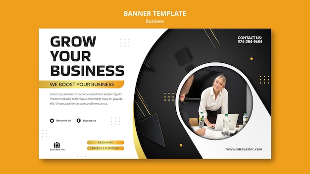 現実的なビジネスバナーデザインテンプレート