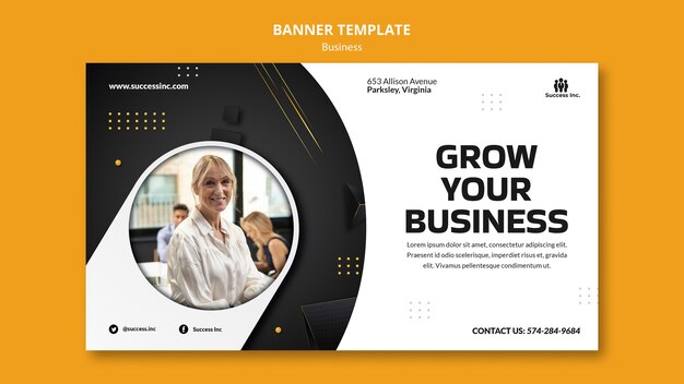 Realistic business banner design template