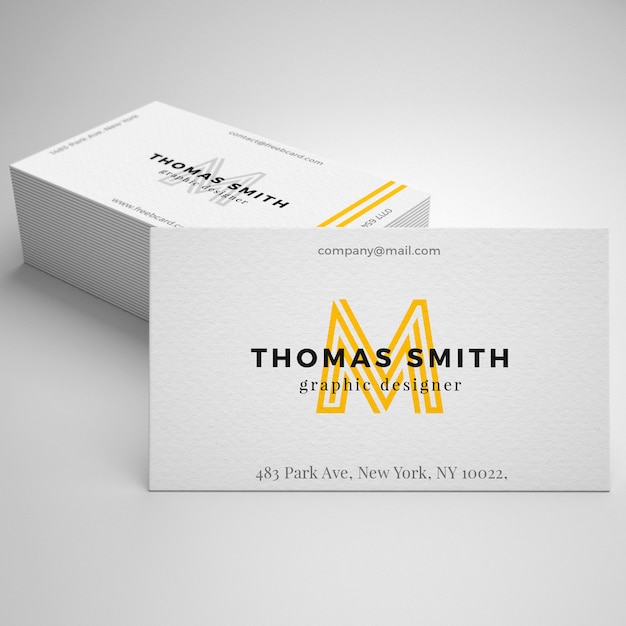 Free PSD realistic business card mockup