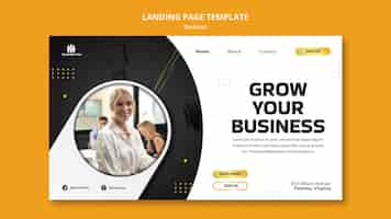 Free PSD realistic business landing page design template