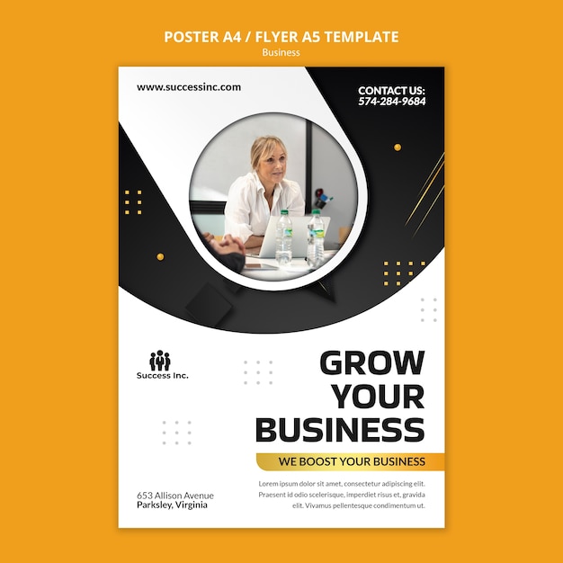 Realistic business poster template design