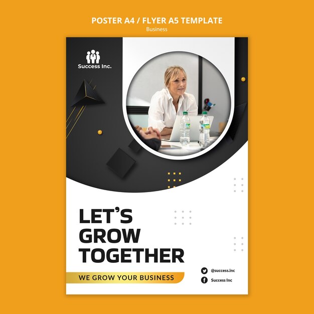 Realistic business poster template design