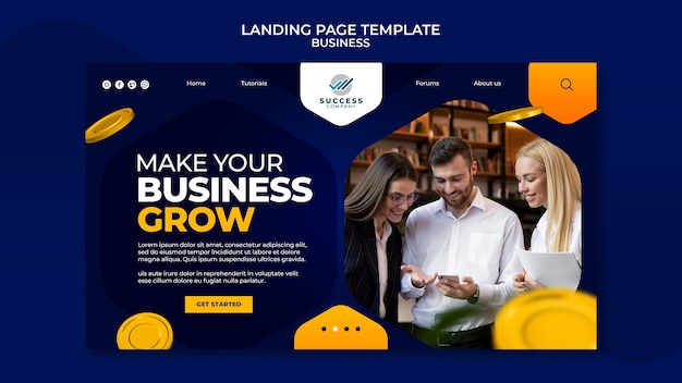 Free PSD realistic business template design