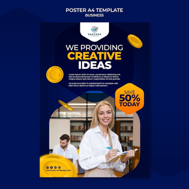 Free PSD realistic business template design