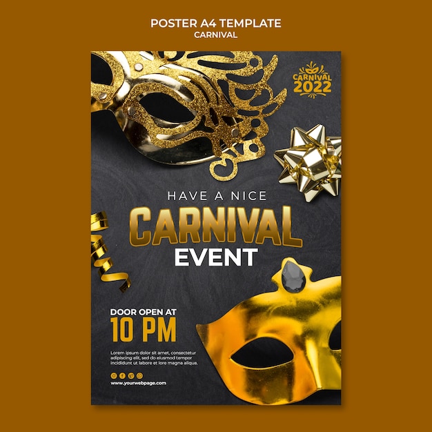 Free PSD realistic carnival poster template design