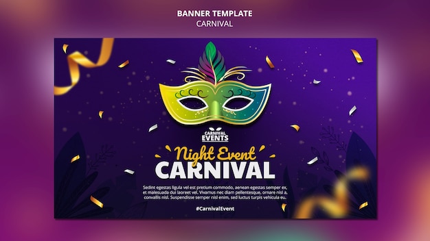 PSD gratuito design realistico del modello di carnevale