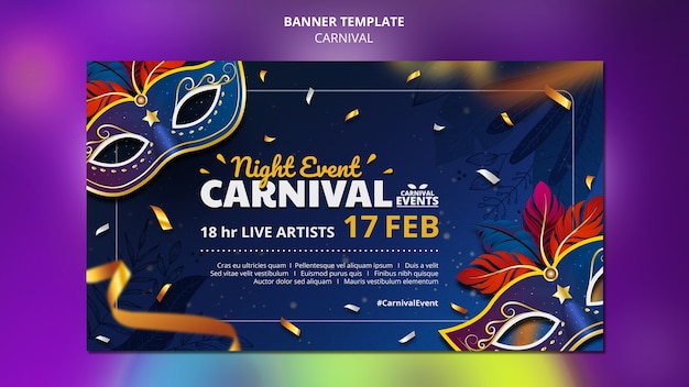 Free PSD realistic carnival template design
