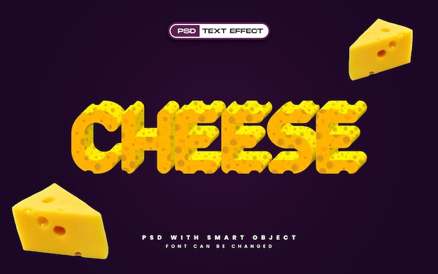 Free PSD realistic cheese text effect