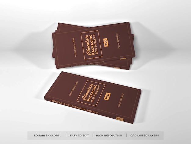 Download Premium PSD | Realistic chocolate box packaging mockup