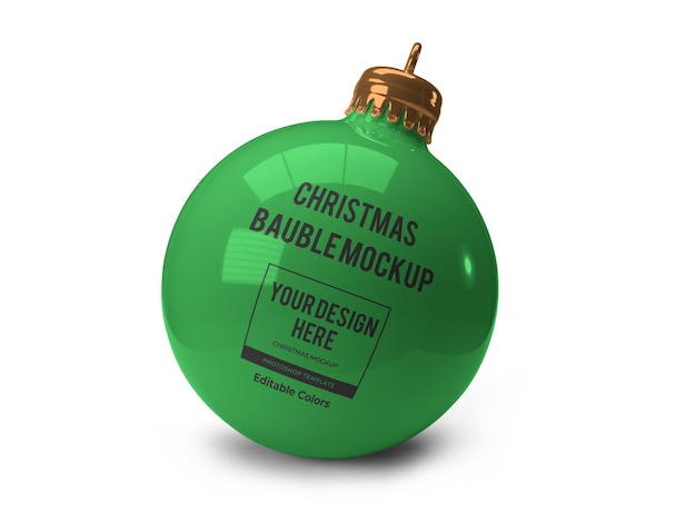 Realistic christmas bauble ball mockup template isolated