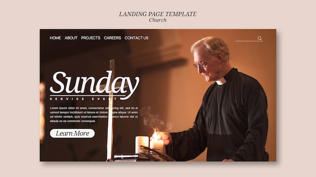 Free PSD realistic church template