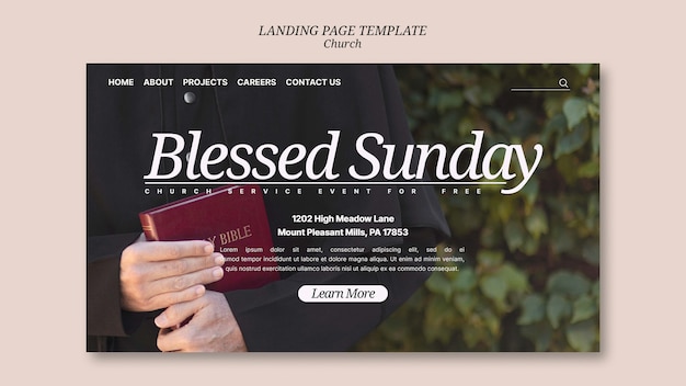 Free PSD realistic church template