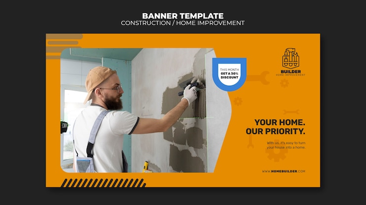 Free PSD realistic construction template design