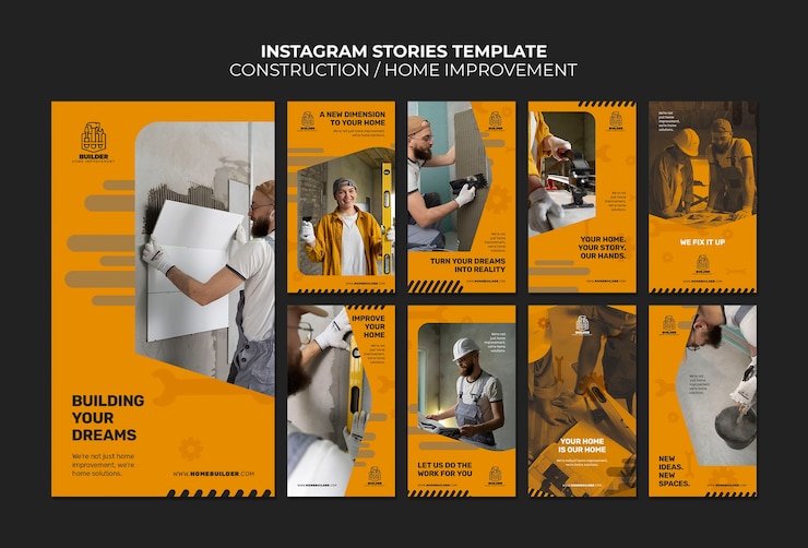 Free PSD realistic construction template design