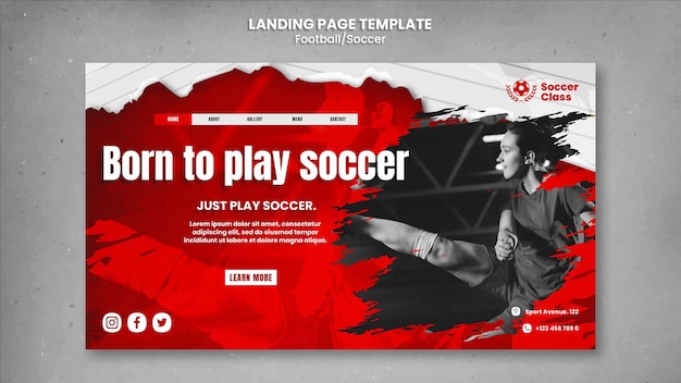 Free PSD realistic design of football template