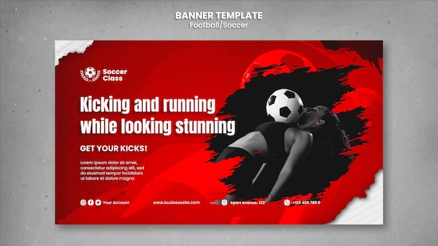 Free PSD realistic design of football template