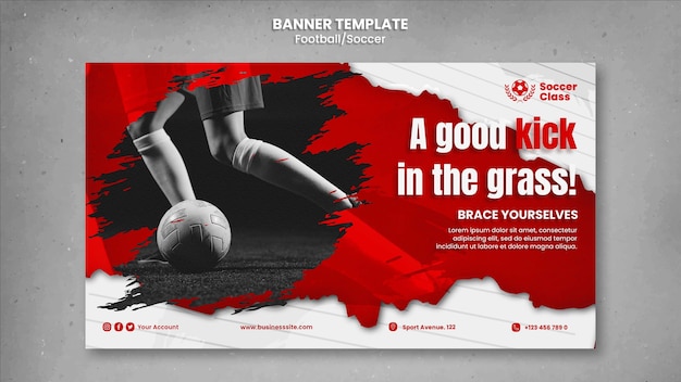 Free PSD realistic design of football template