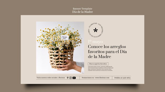 realistic dia de la madre banner template