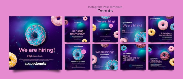 Free PSD realistic donuts design template