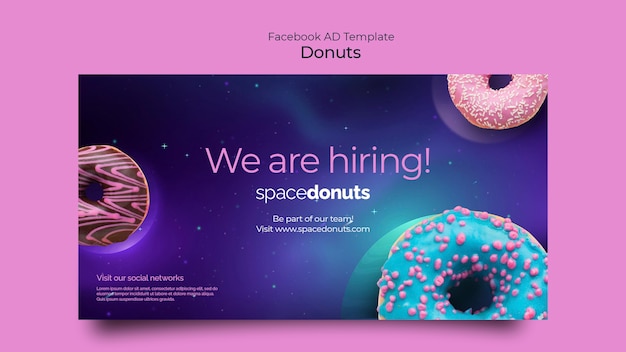 Free PSD realistic donuts design template