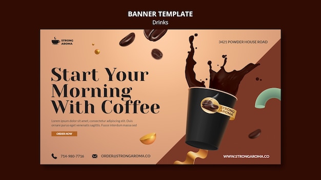 Free PSD realistic drink banner template design