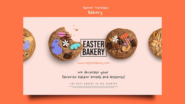 Free PSD realistic easter template design