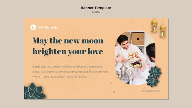 Realistic eid al-fitr design template