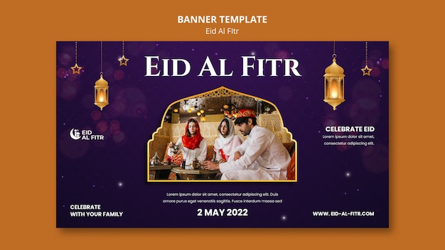 Realistic eid al-fitr design template
