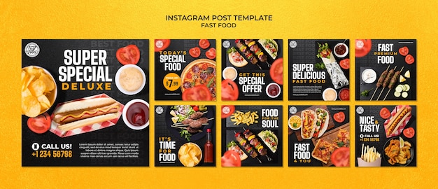 Free PSD realistic fast food template design