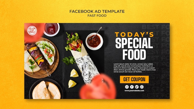 Realistic fast food template design