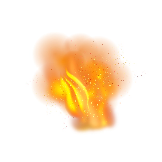 Free PSD realistic fire explosion isolated