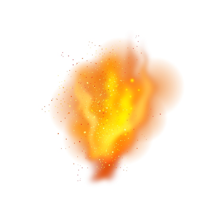 Free PSD realistic fire explosion isolated