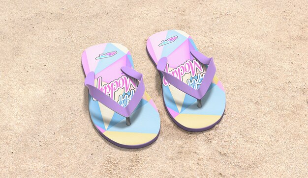Download Premium PSD | Realistic flip flops mockup