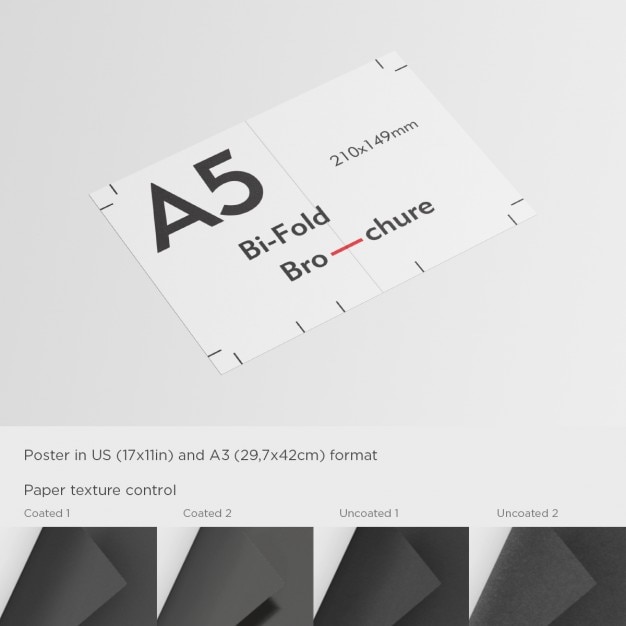 Realistic Flyer Presentation: Free PSD Template for A5 Flyers