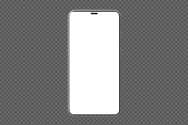 Realistic front view blank smartphone psd mockup