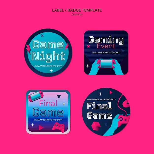 Free PSD realistic gaming time labels template