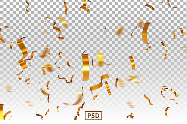 Realistic gold celebration confetti