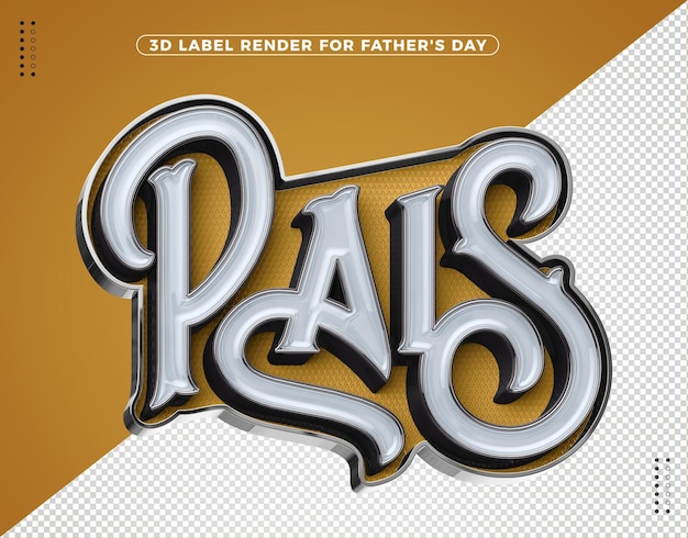 Realistic Gold Father’s Day 3D Logo for Compositions