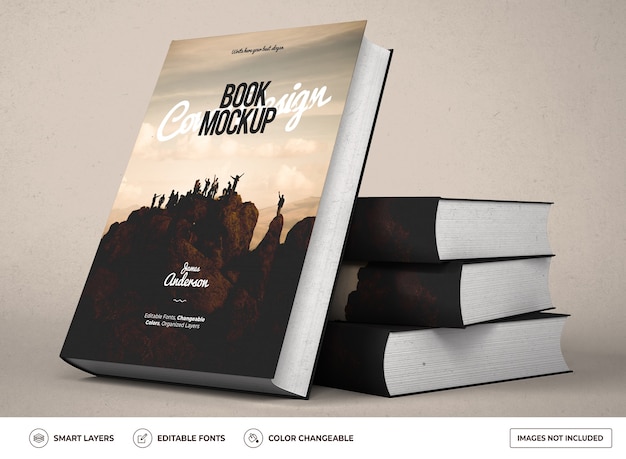 Realistic hardcover book mockup design