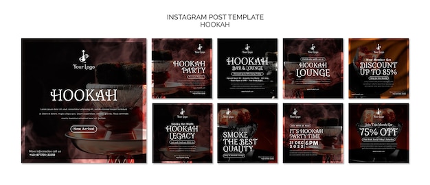 Free PSD realistic hookah template design