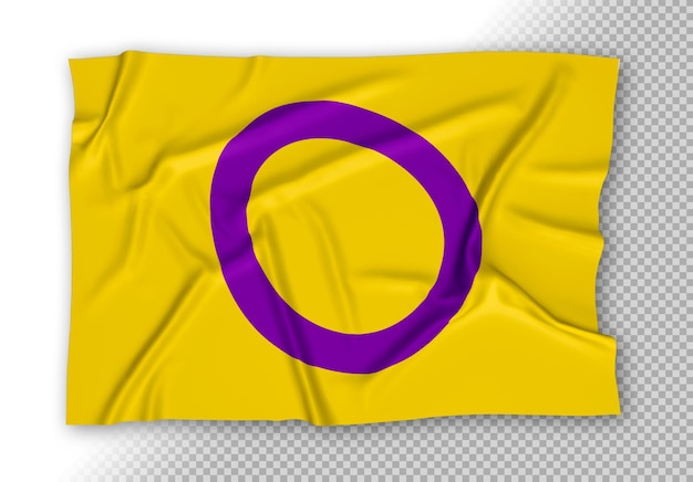 Free PSD realistic intersexual pride flag